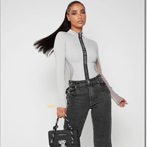 Long Sleeve Bodysuit Grey